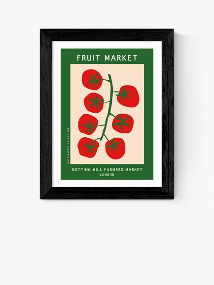 EAST END PRINTS Luxe Poster Co. 'Notting Hill Farmers Market' Framed Print, Black Frame