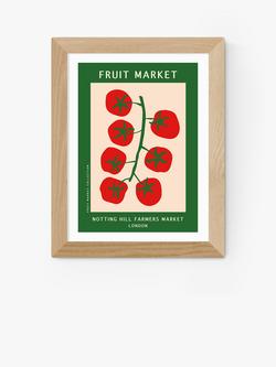 EAST END PRINTS Luxe Poster Co. 'Notting Hill Farmers Market' Framed Print, Oak Frame