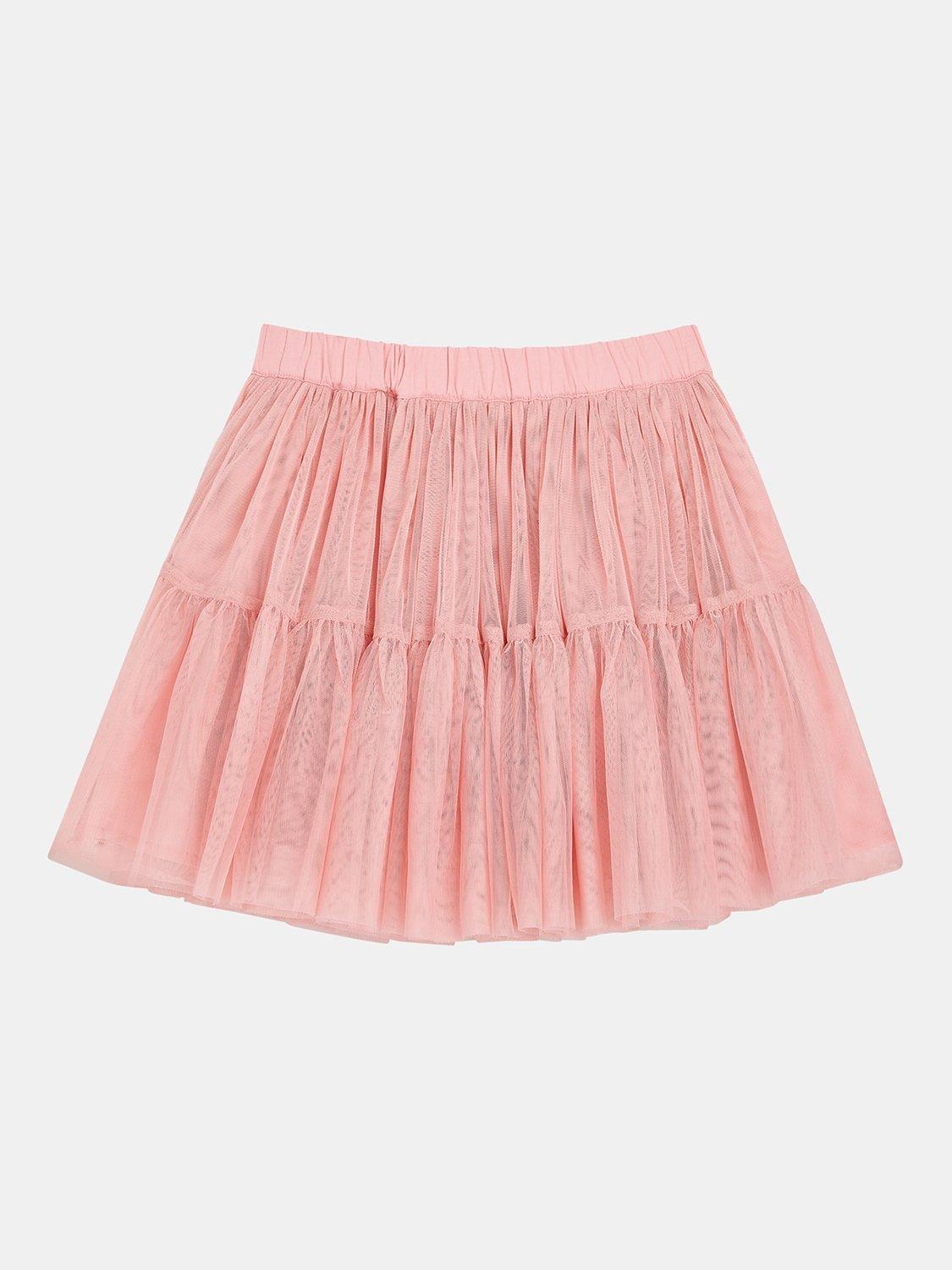 Product image 6 of 6, which shows Whistles Kids' Izzy Tulle Mini Skirt, Dusty Pink, 3-4 years