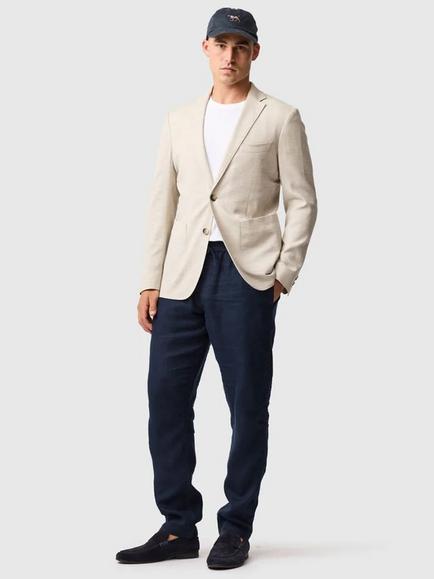 Rodd & Gunn Chester Place Cotton Wool Blend Slim Fit Blazer - view 2, Ivory