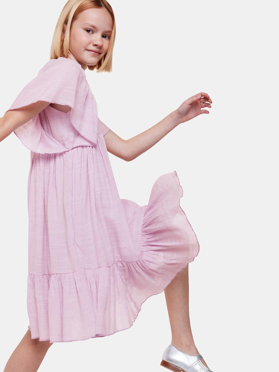 Product image 3 of 6, which shows Whistles Kids' Willa Smocked Dress, Lilac, 3-4 years