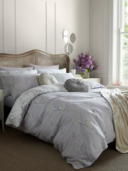 Laura Ashley Pussy Willow 200 Thread Count Cotton Duvet Cover Set, Multi Multi