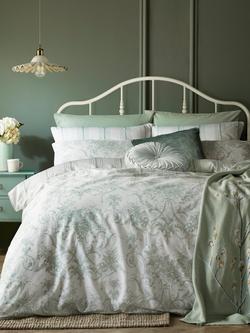 Laura Ashley Tuileries Reversible 200 Thread Count Cotton Duvet Cover Set, Sage