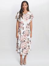 Gina Bacconi Olivia Floral Dress, Blush