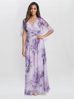 Gina Bacconi Caroline Overlay Sleeves Maxi Dress, Multi, Multi