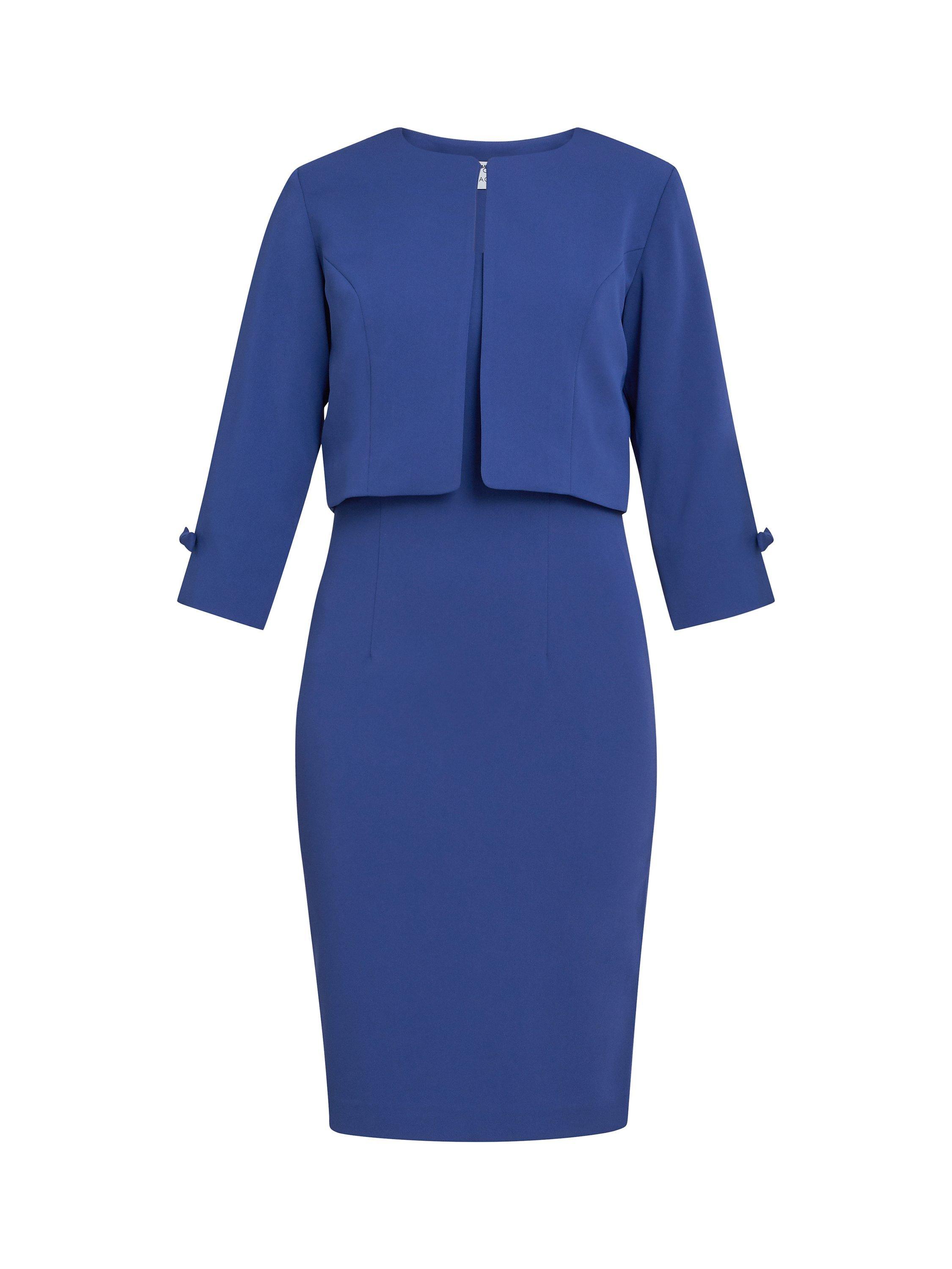 Product image 6 of 6, which shows Gina Bacconi Corinne Stretch Crepe Dress & Jacket, Navy, 16