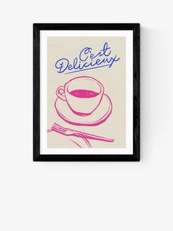 EAST END PRINTS SimplyExtraJordanary 'C'est Delicieux' Framed Print, Black Frame