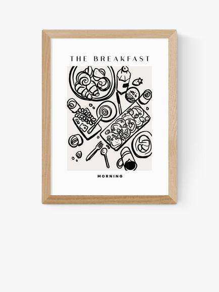 EAST END PRINTS SimplyExtraJordanary 'The Breakfast' Framed Print, Oak Frame
