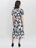 Gina Bacconi Gabriella Floral Midi Jersey Dress, Off White/Black