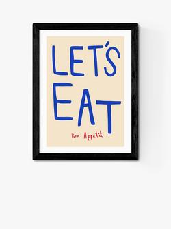 EAST END PRINTS SimplyExtraJordanary 'Let's Eat' Framed Print, Black Frame
