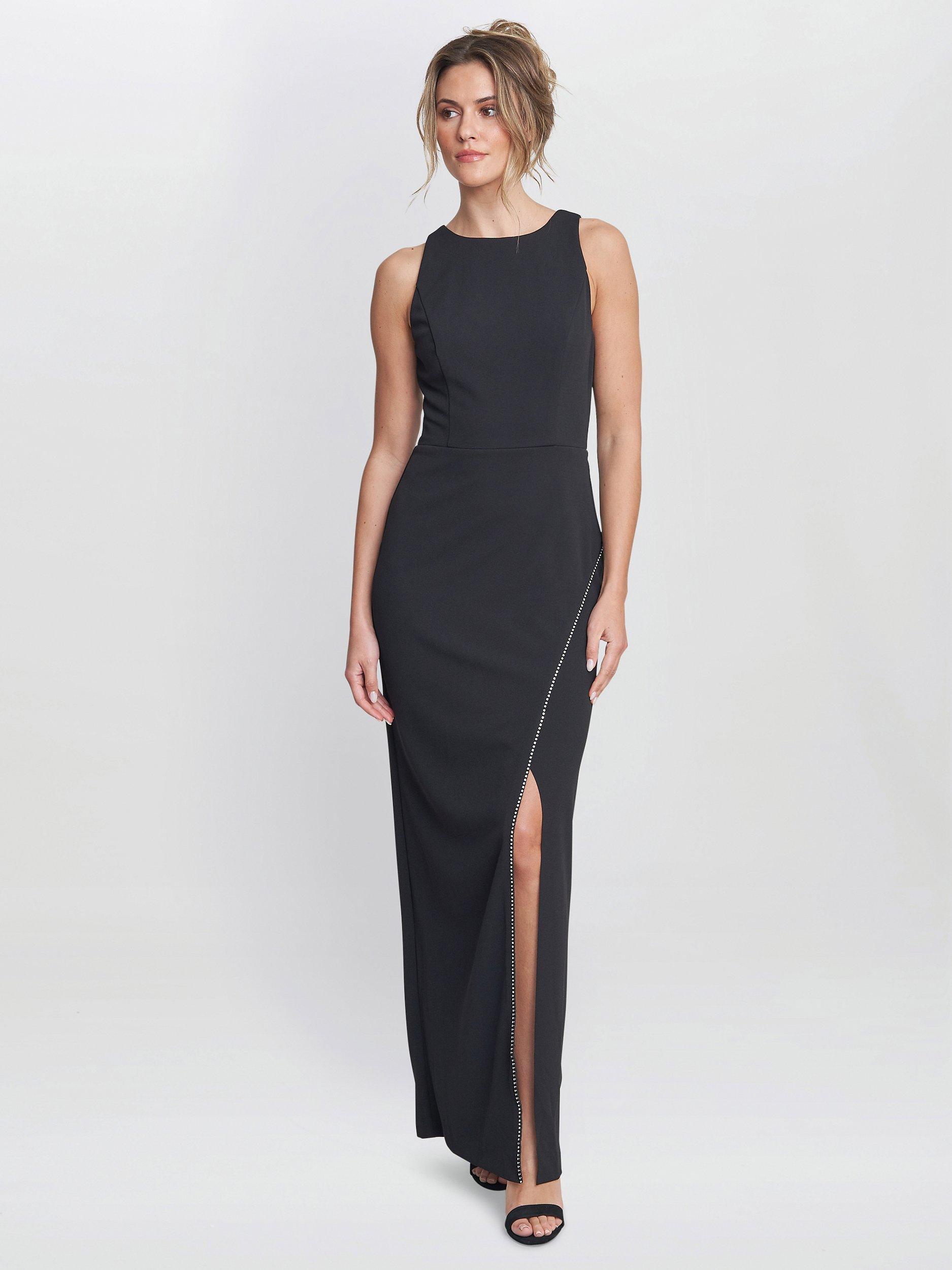 Product image 1 of 6, which shows Gina Bacconi Esmeralda Sleeveless Column Maxi Dress, Black, 20