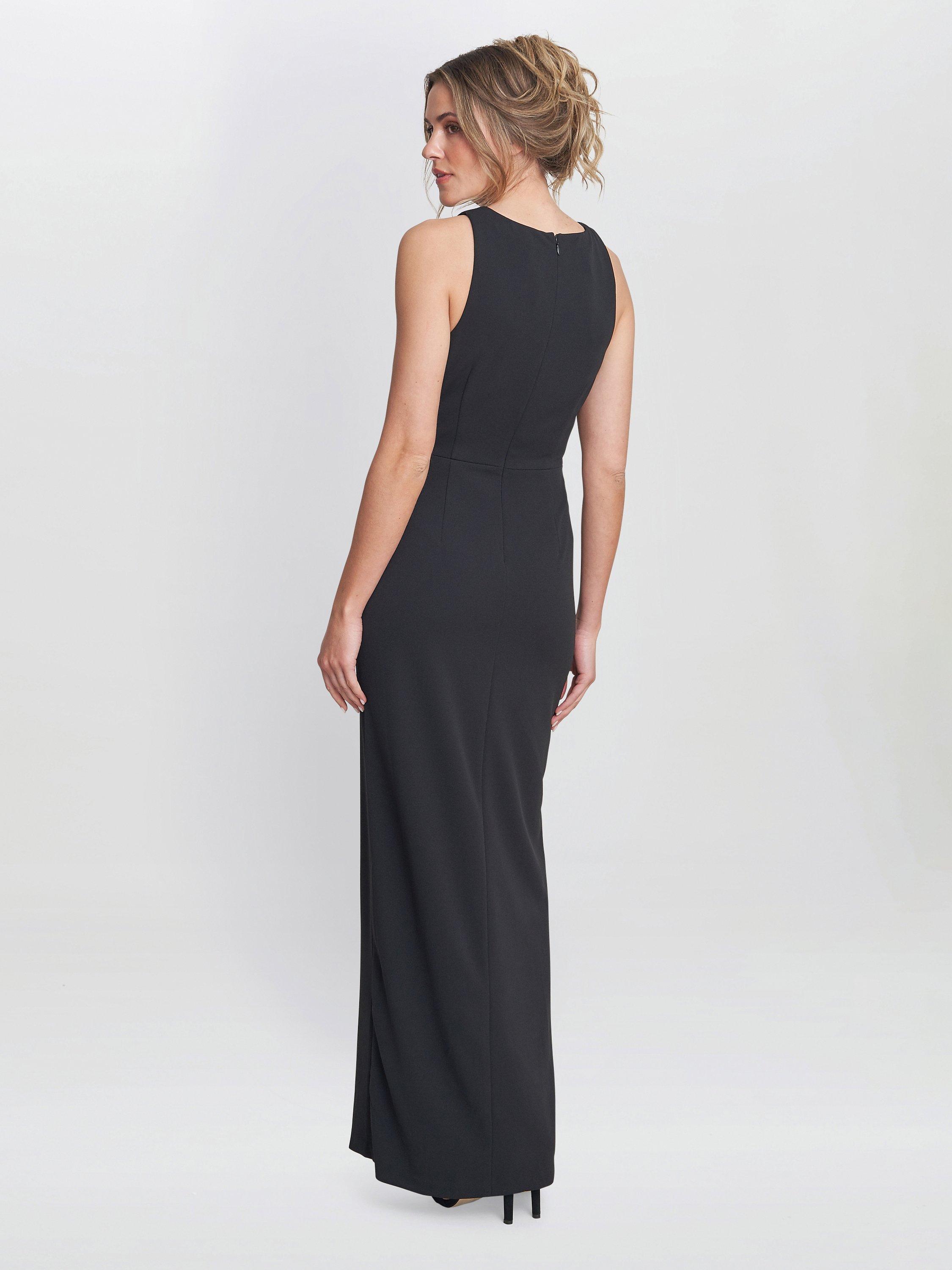Product image 2 of 6, which shows Gina Bacconi Esmeralda Sleeveless Column Maxi Dress, Black, 20