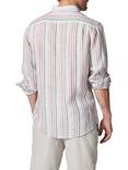 Rodd & Gunn Gimmerburn Linen Slim Fit Long Sleeve Stripe Shirt, Snow