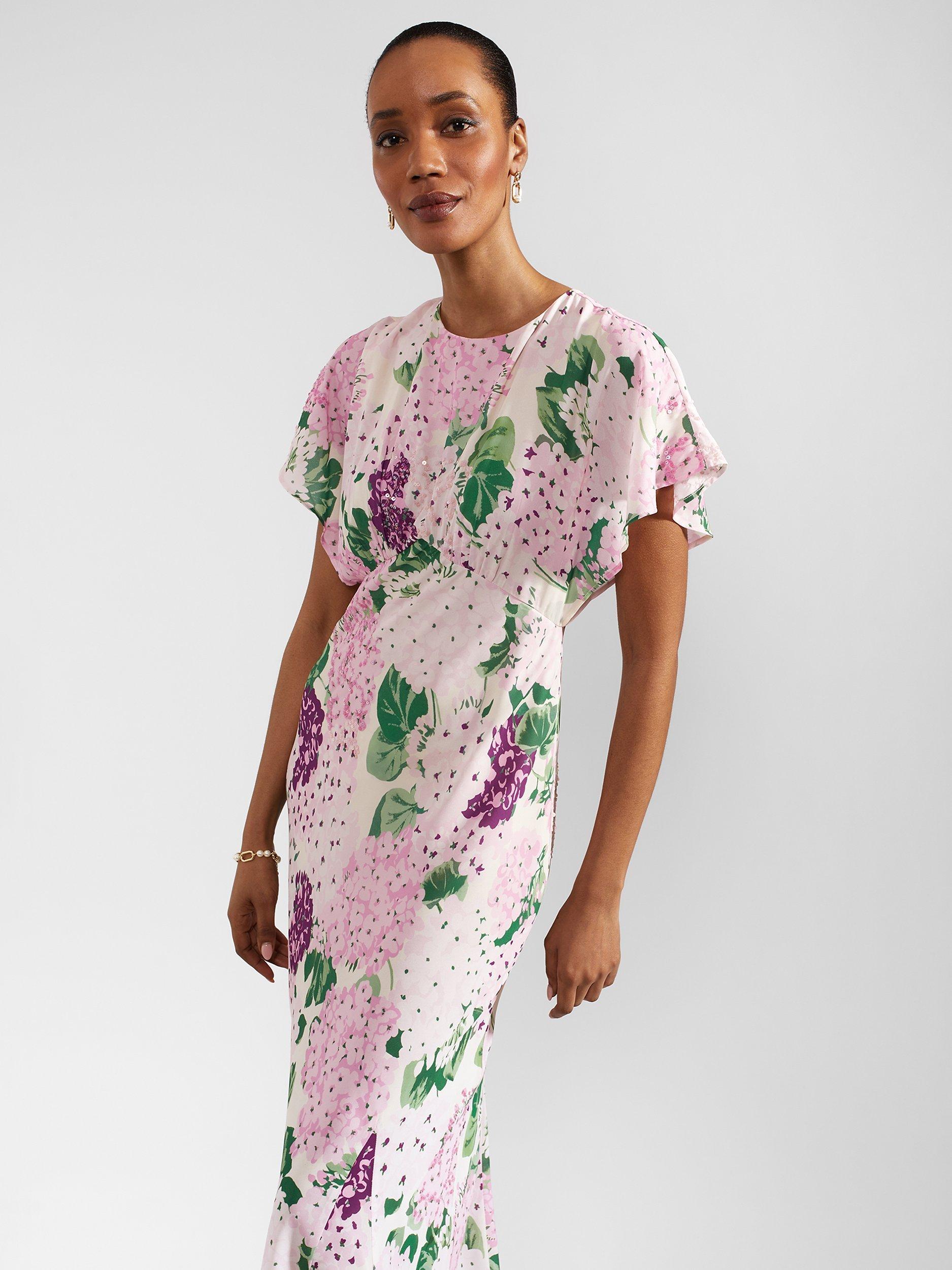 Product image 7 of 8, which shows Hobbs Lalena Maxi Dress, Cream/Multi, 6