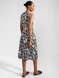 Hobbs Marylise Seashell Print Jersey Midi Dress, Navy/Ivory