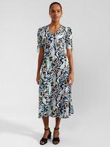 Hobbs Tullia Floral Midi Dress Pink Ivory