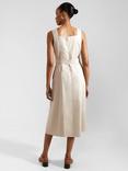 Hobbs Roberta Linen Midi Dress, Neutral