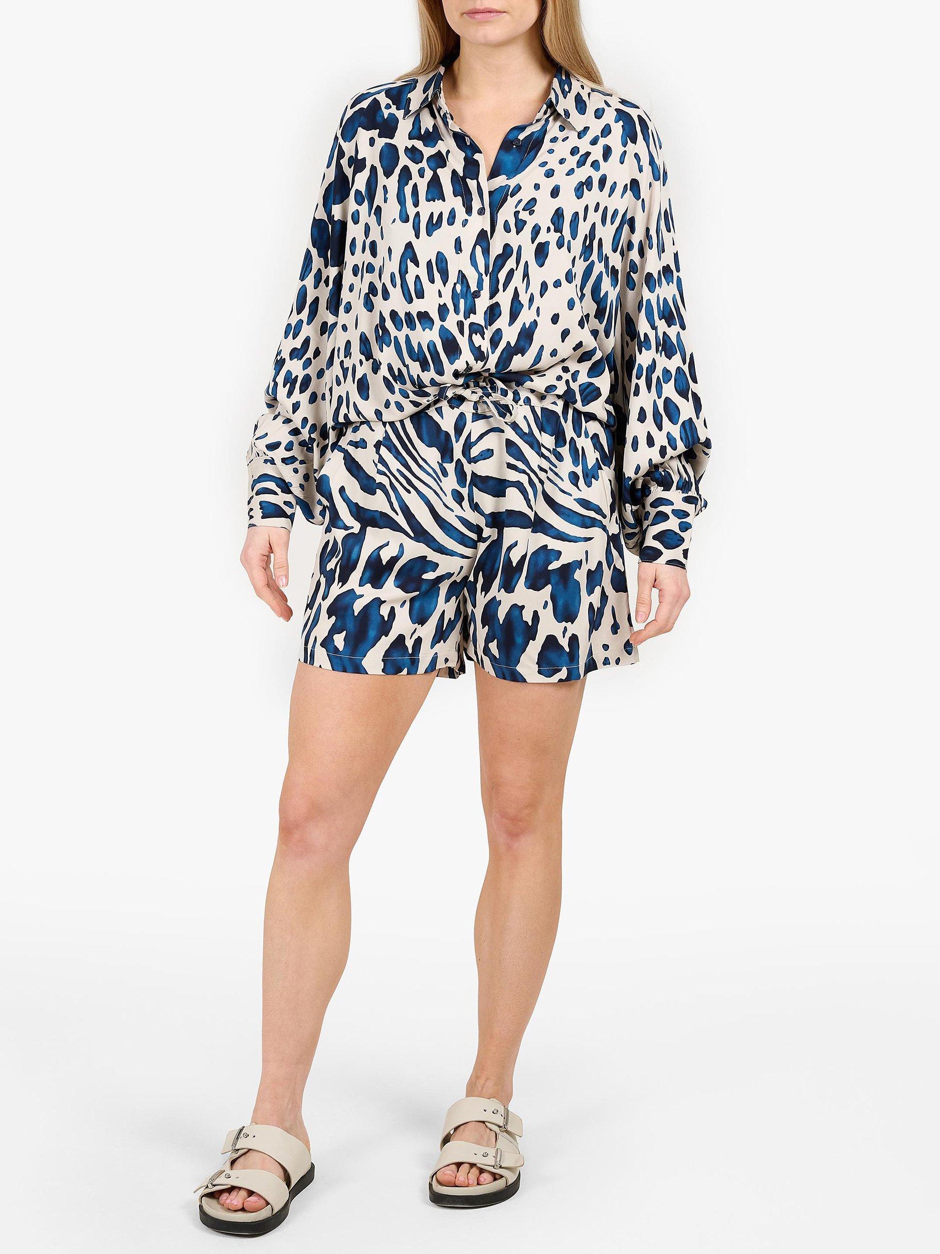 Tutti & Co Praise Abstract Print Relaxed Fit Shorts, Blue/Multi