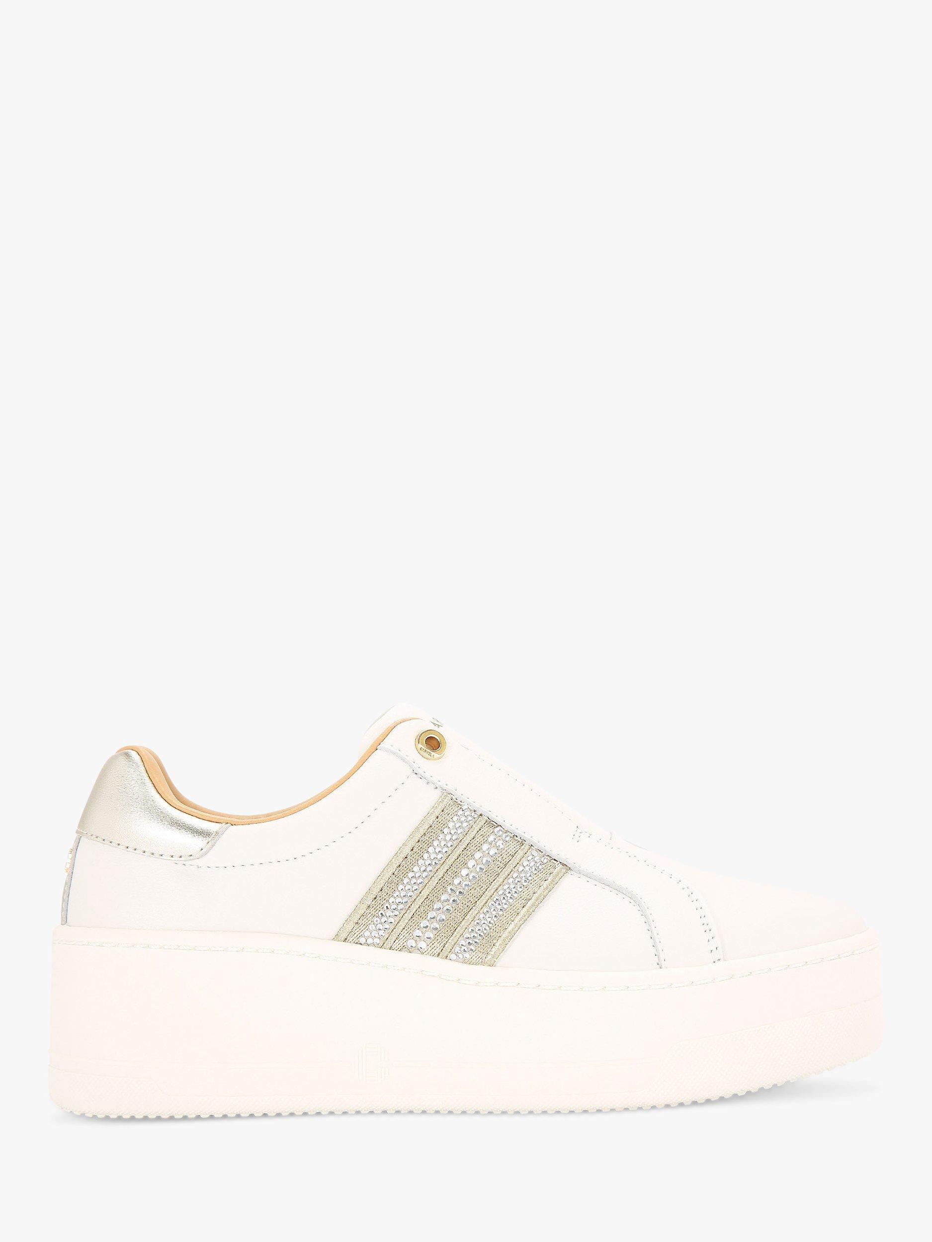 Carvela Connected Embellished Slip-On Trainers, White/Multi