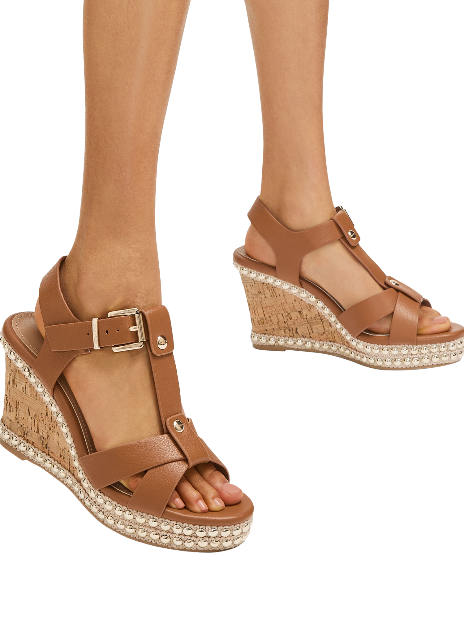 Carvela tan wedge sandals clearance