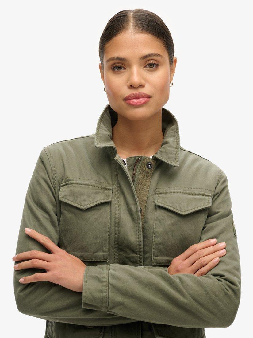 Superdry Military M65 Cotton Jacket, Washed Khaki, 12