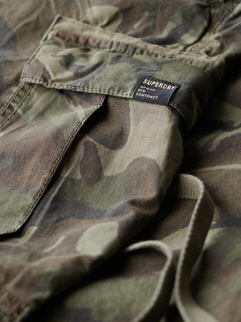 Product image 5 of 7, which shows Superdry Low Rise Parachute Cargo Trousers, Outline Camo, W28/L33