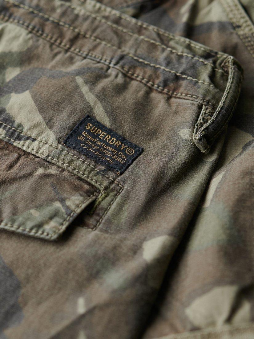 Product image 7 of 7, which shows Superdry Low Rise Parachute Cargo Trousers, Outline Camo, W28/L33