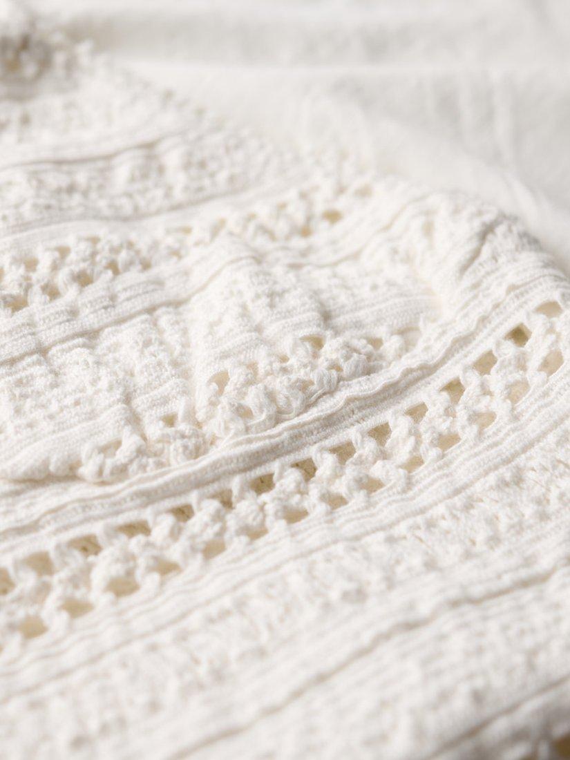 Product image 5 of 7, which shows Superdry Jersey Lace Mini Dress, Off White, 6