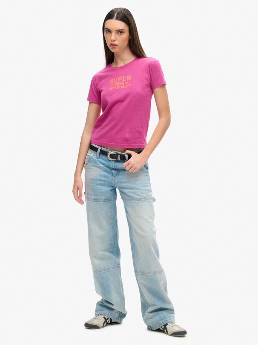 Product image 2 of 4, which shows Superdry Super Athletics Fitted T-Shirt, Baton Rouge Purple, 10