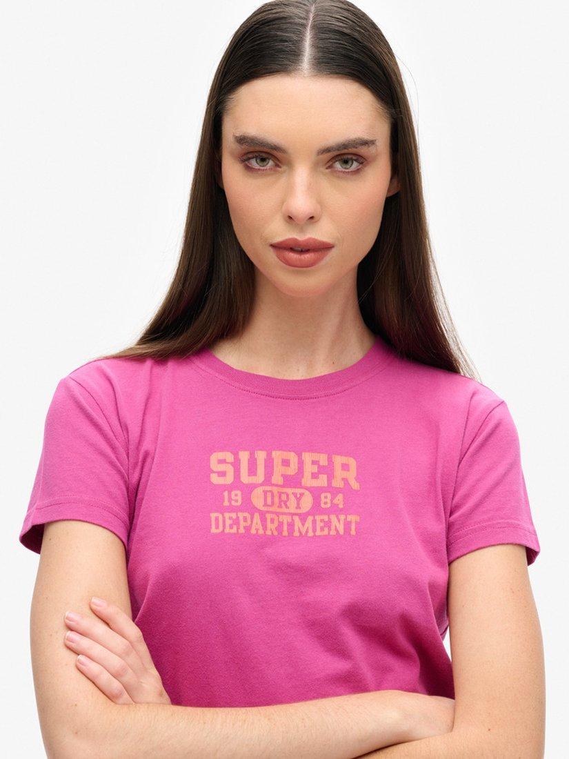 Product image 3 of 4, which shows Superdry Super Athletics Fitted T-Shirt, Baton Rouge Purple, 10