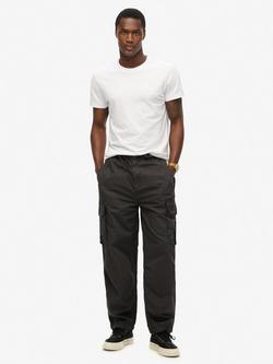 Superdry Baggy Parachute Cargo Trousers, Blackboard, Blackboard