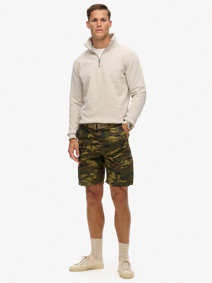 Product image 1 of 7, which shows Superdry Heavy Camouflage Print Cargo Shorts, Multi, 38R
