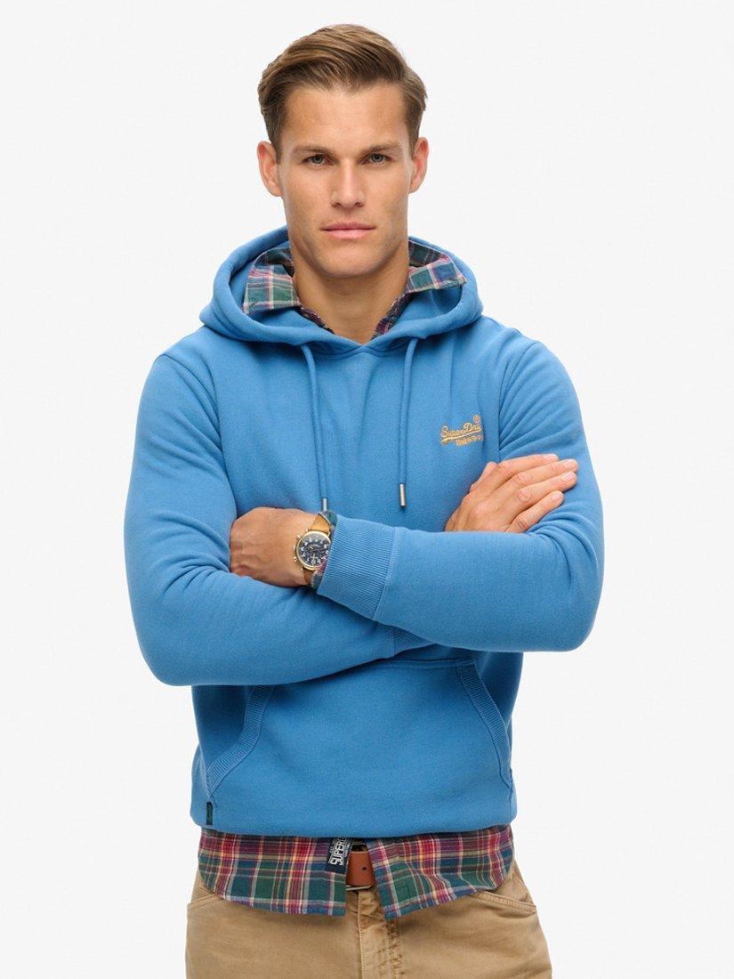 Superdry Essential Overhead Logo Hoodie, Monaco Blue