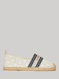 Superdry Canvas Lace Overlay Espadrilles, Neutral/Black