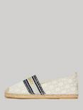 Superdry Canvas Lace Overlay Espadrilles, Neutral/Black