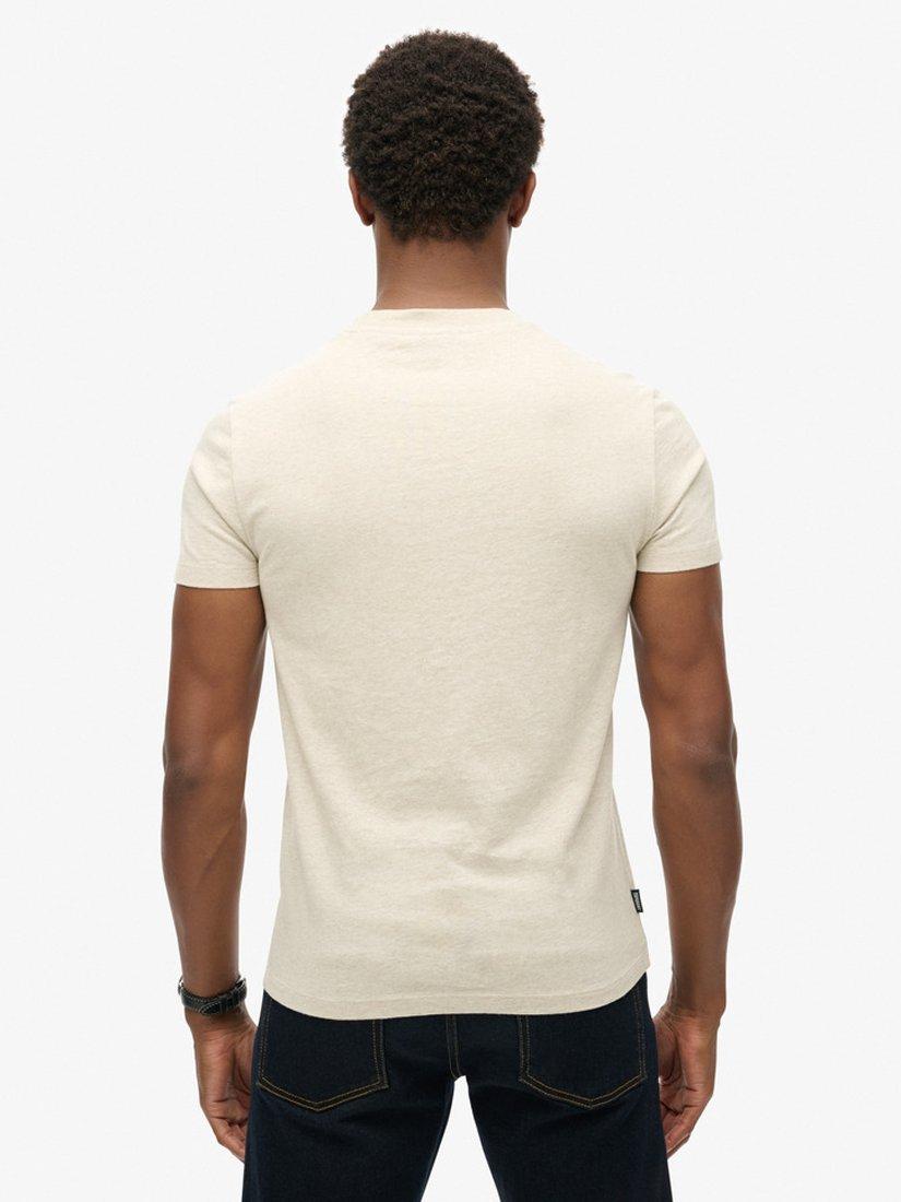 Product image 2 of 5, which shows Superdry Organic Cotton Essential Logo T-Shirt, Oat Cream Marl, S