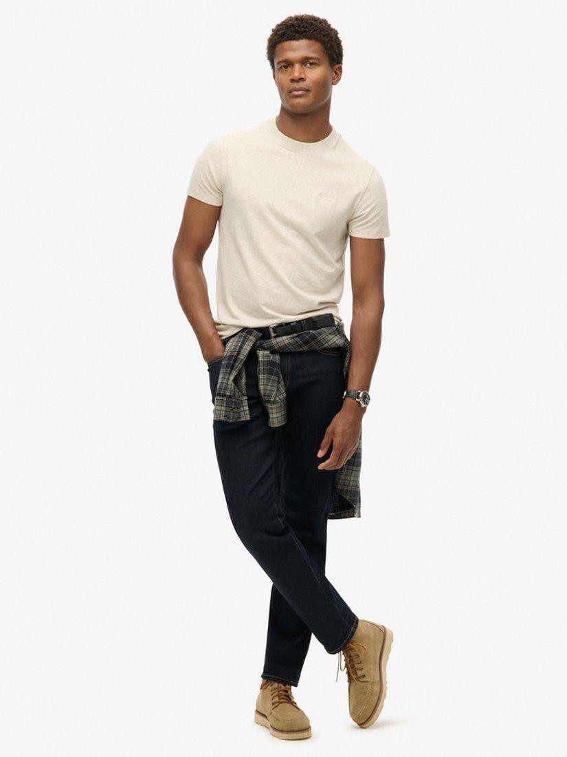 Product image 3 of 5, which shows Superdry Organic Cotton Essential Logo T-Shirt, Oat Cream Marl, S