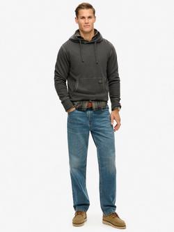 Superdry Contrast Stitch Relaxed Overhead Hoodie - view 2, Washed Black