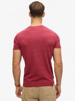 Superdry Organic Cotton Essential Logo T-Shirt - view 2, Berry Red Marl