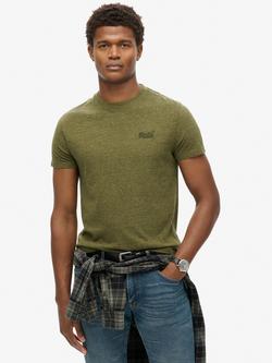 Superdry Organic Cotton Essential Logo T-Shirt, Olive Fleck Marl