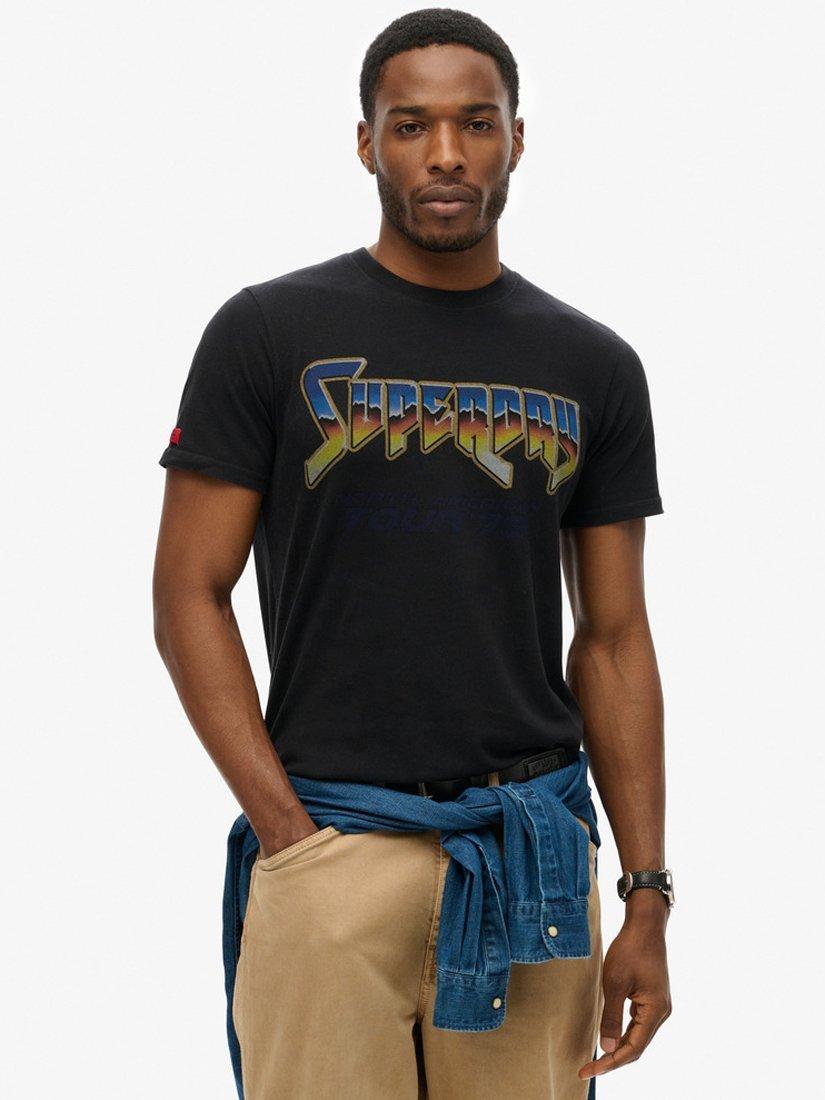 Product image 1 of 5, which shows Superdry Rock Graphic Band T-Shirt, Black, S