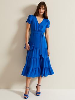 Phase Eight Lola Tiered Midi Dress, Blue, Blue