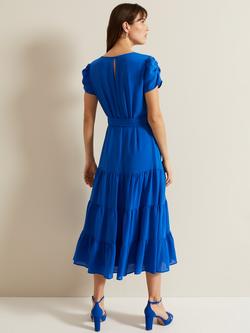 Phase Eight Lola Tiered Midi Dress, Blue - view 2, Blue
