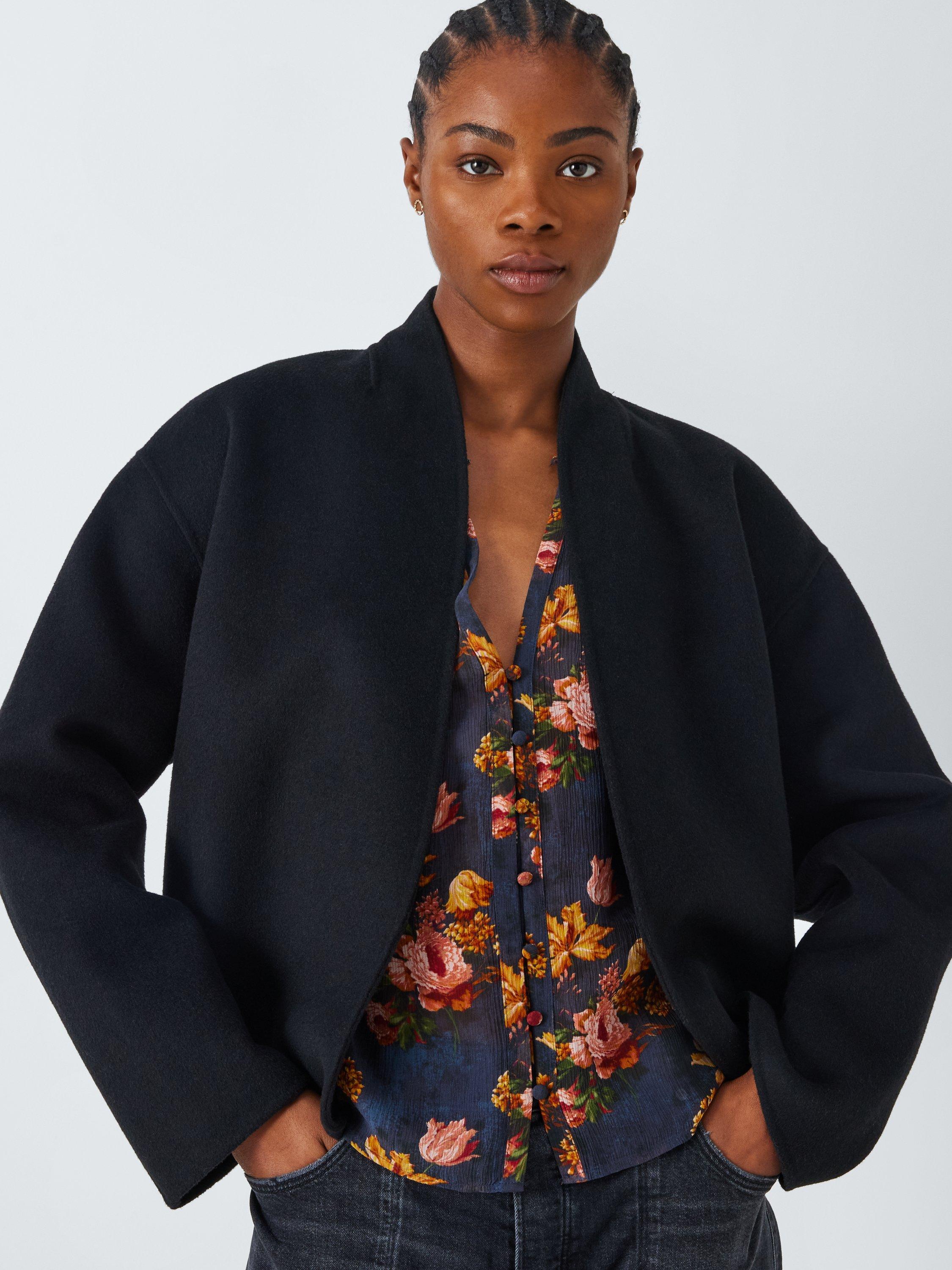 Product image 6 of 6, which shows PAIGE Georgiana Floral Silk Blouse, Navy Blue/Multi, L
