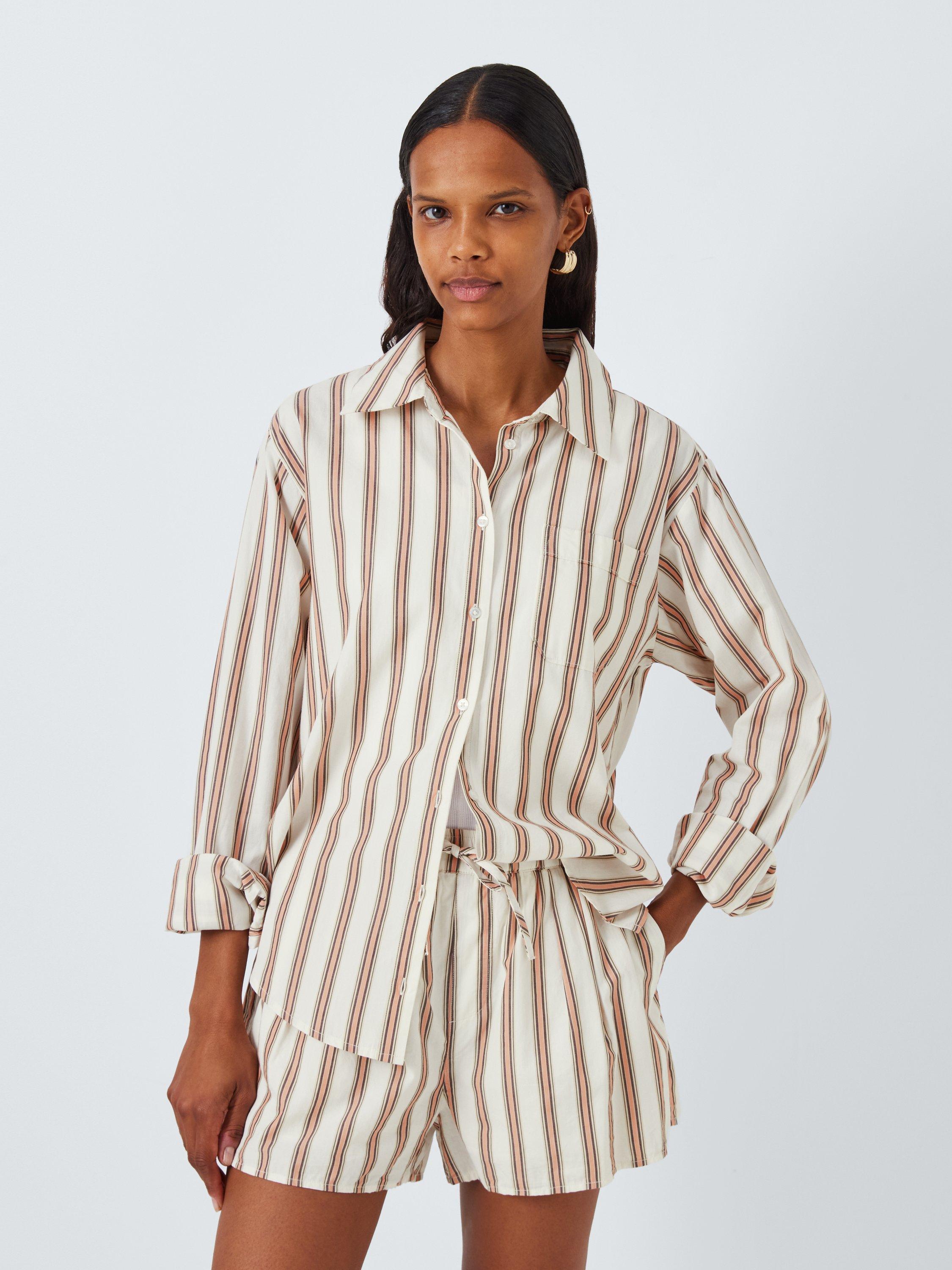 PAIGE Christa Stripe Shirt, Cream/Multi