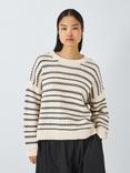 Weekend MaxMara Foster Textured Stripe Jumper, Navy/Multi