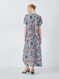 Weekend MaxMara Revere Floral Print Silk Midi Dress, Light Blue/Multi