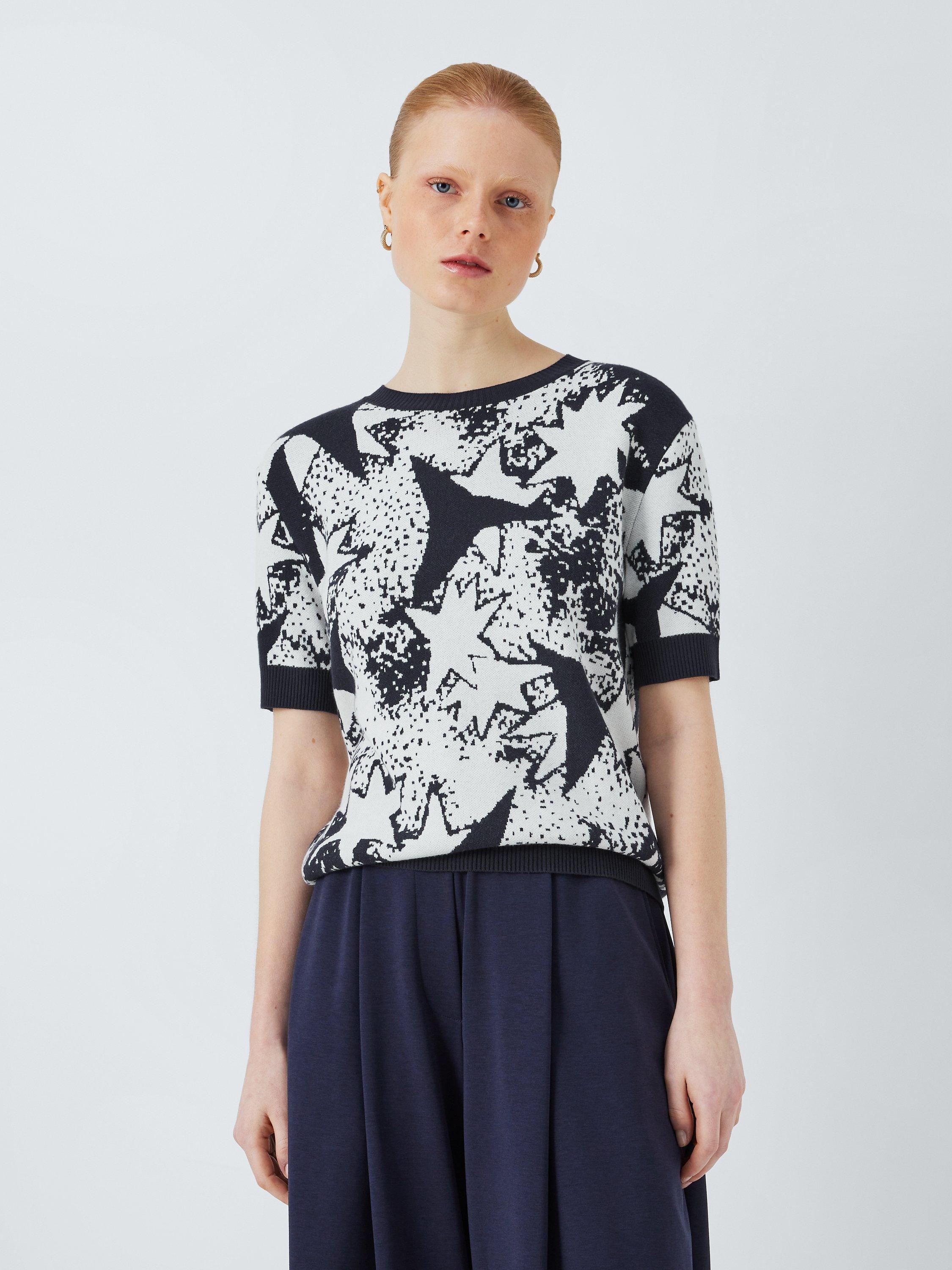 Weekend MaxMara Austin Star Short Sleeve Jumper, Navy/Multi