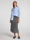 Selected Denim Midi Skirt, Grey