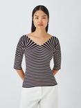 Weekend MaxMara Oceano Stripe Top, Navy/Multi